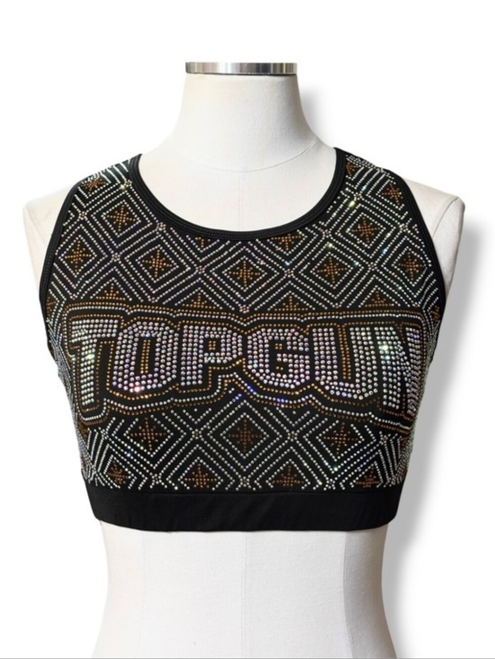 TOP GUN Cheer “Gold” Rhinestone Practice Top Size Adult XS